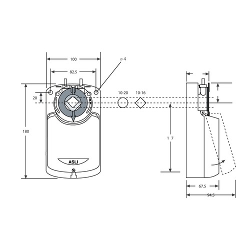 NASA 8Nm/16Nm 2 point & 3 point On-Off Control Fast-Running Rotary Damper Actuator - Image 2